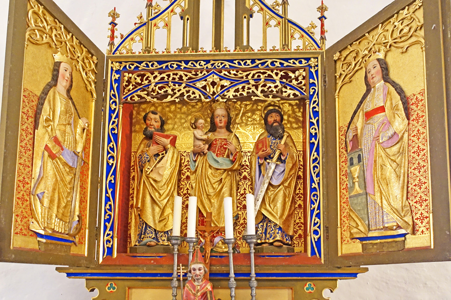 JHV2018 13 Fluegelaltar Obermiethnach Sankt Peter Maria mit Kind Sankt Paul