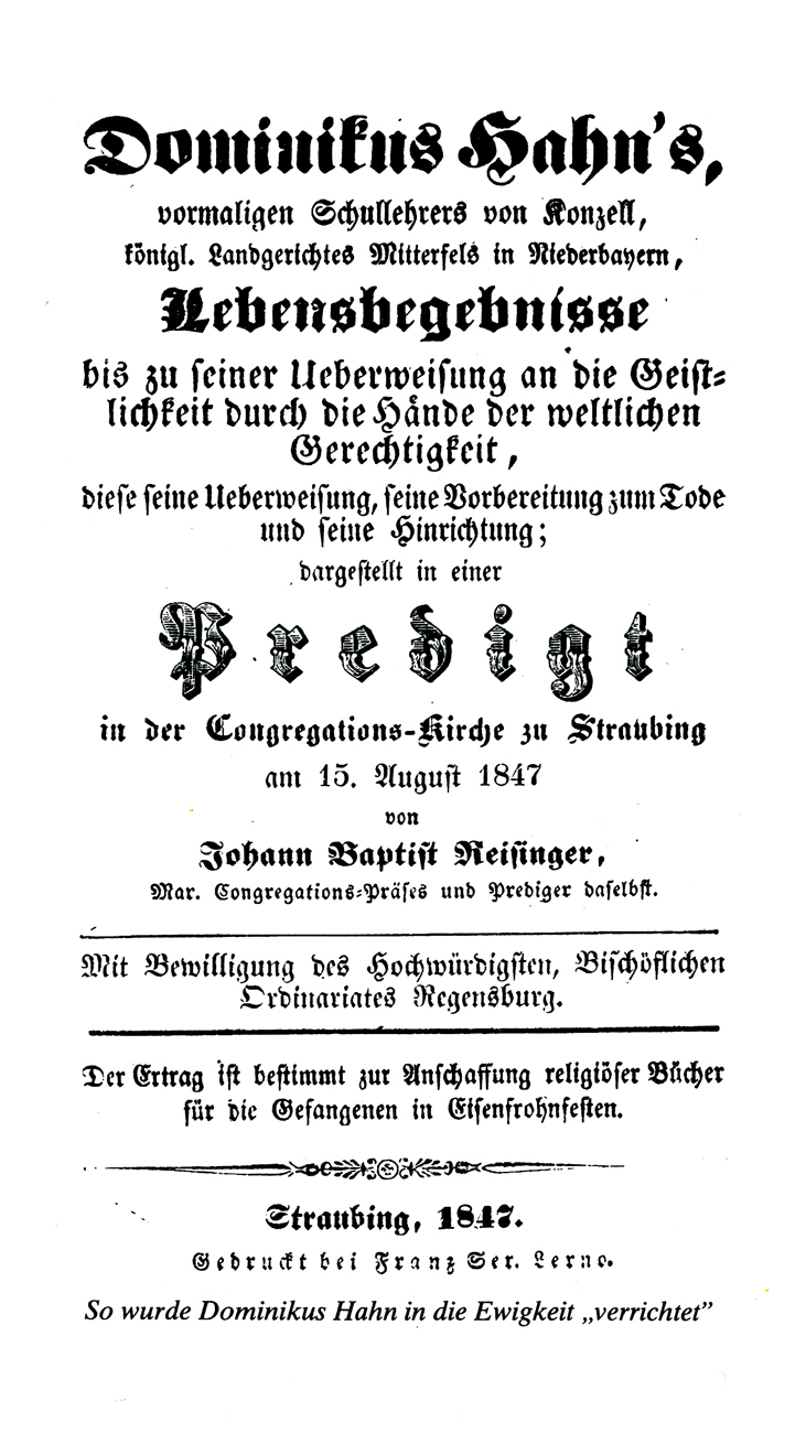 41 02 Dominikus Hahns Lebensbegebnisse dargestellt in einer Predigt