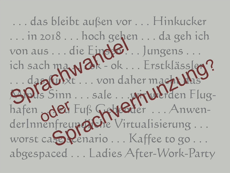 Sprachwandel Sprachverhunzung